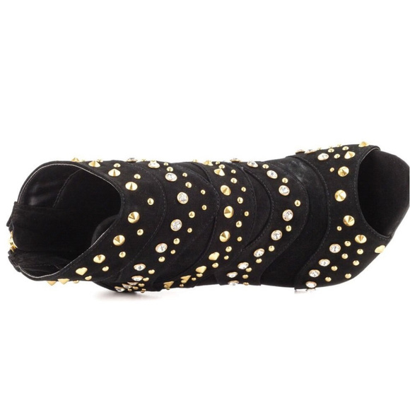 Bebe High Heel Peep Toe Booties with Studs - Picture 6 of 8